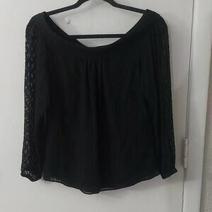 Versace Black Boatneck Blouse 42 (US Size 6 /Medium) Quiet Luxury Classic Boho